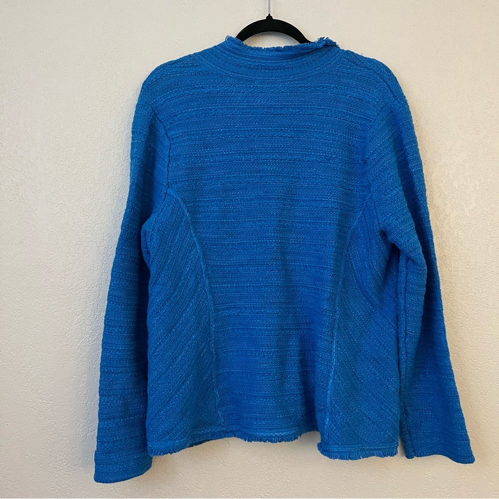 Chico’s Textured Jacket Cardigan Business Wear Simply Cyan 2 US Large - Picture 4 of 12